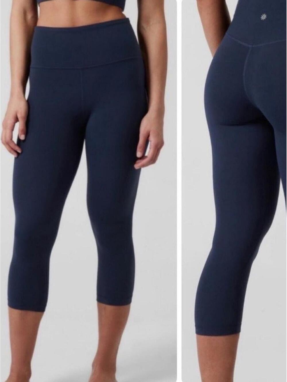 Athleta Elation Capri Leggings 2X Navy High Rise Yoga Pants NWT